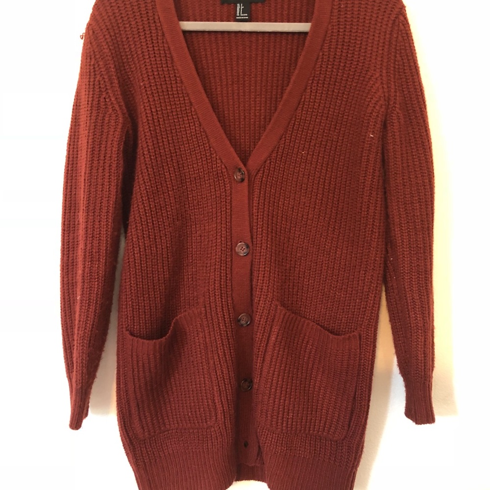 forever 21 cardigan, maroon